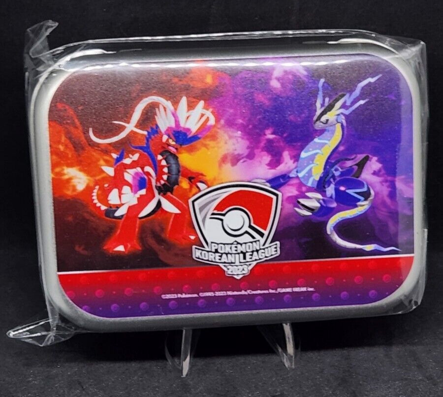 2023 Korean League Final participant exclusive promo tin case Koraidon Miraidon